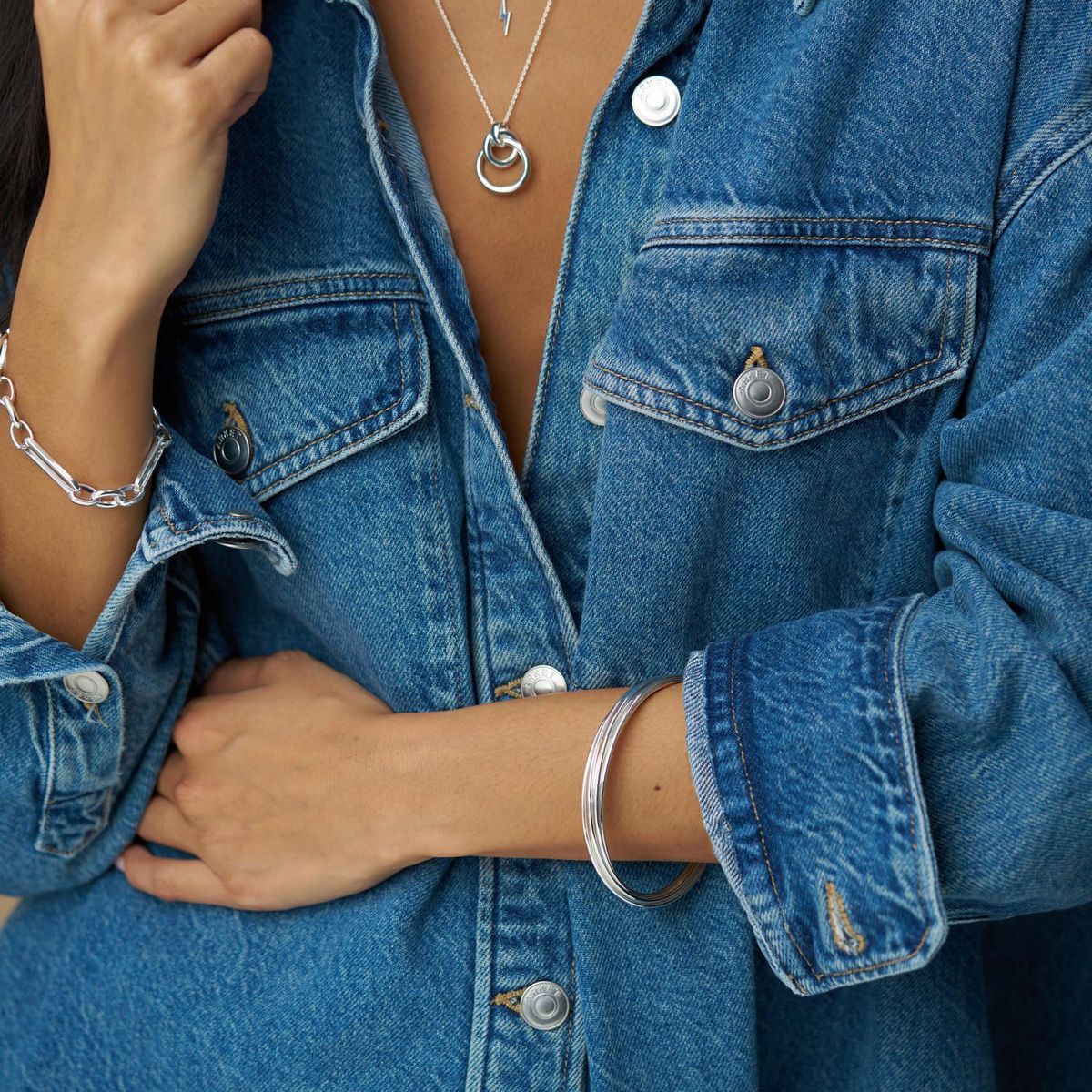 40045 Metal Lightning Charm Necklace 