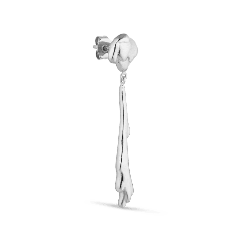 Drippy Earring with Drop pendant, sterling silver