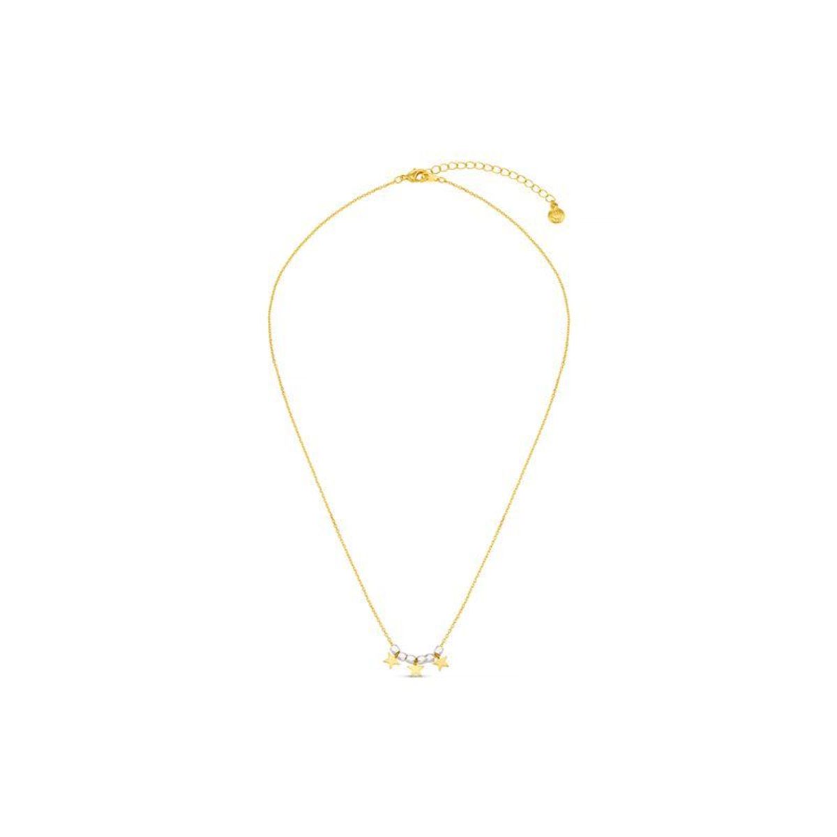 31599 Mixed Plate Bead & Star Charm Necklace - Pale Gold