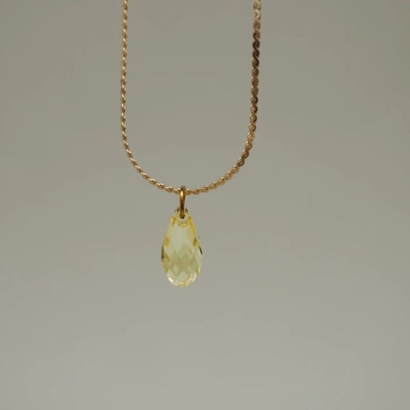 Dainty Autumn Haze Crystal Drop Necklace