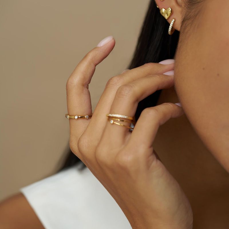 40020 Molten Heart & Pave Hoop Earring Pack 