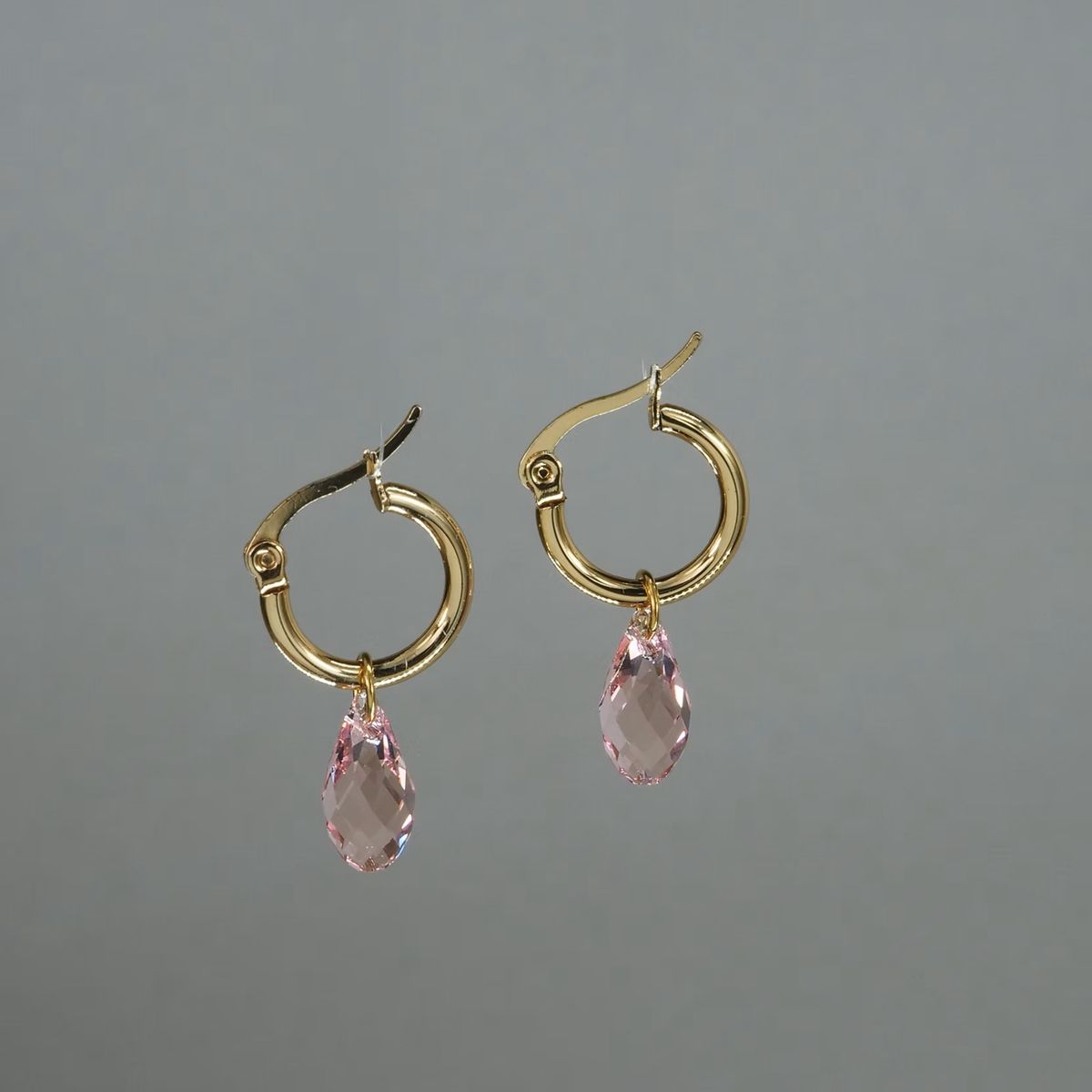 Goldie Hoop Pink Crystal 
