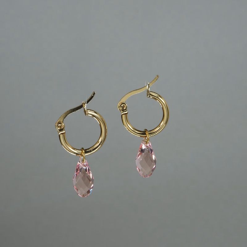 Goldie Hoop Pink Crystal 